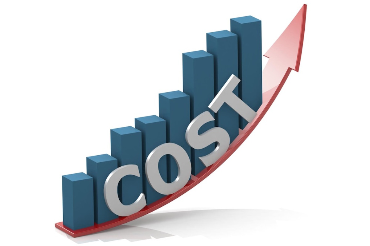 A 3D bar graph rising on a red upward curve, with the word 