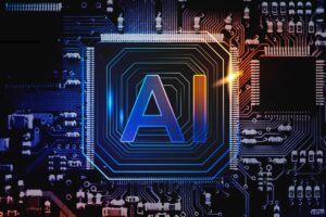 A digital representation of artificial intelligence operating within a cloud environment, symbolizing advanced technology and connectivity.