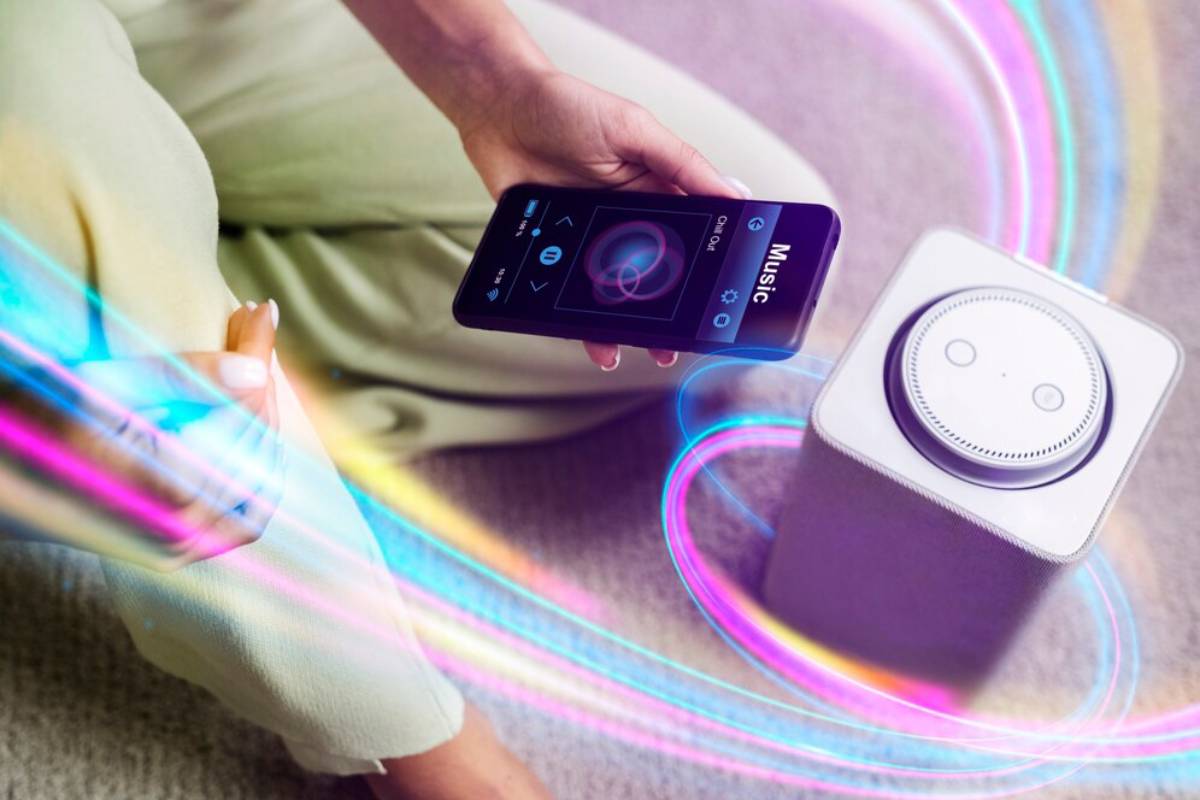 Philips Hue smart light bulb emitting a warm glow, showcasing its sleek design and modern technology for smart home lighting. 